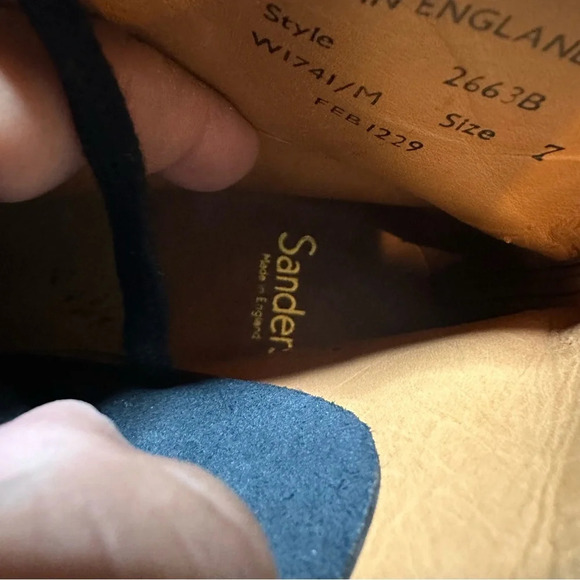 Sanders Mens Black Leather Dress Boots Metal Heel Made In England Size 7… - Picture 9 of 10